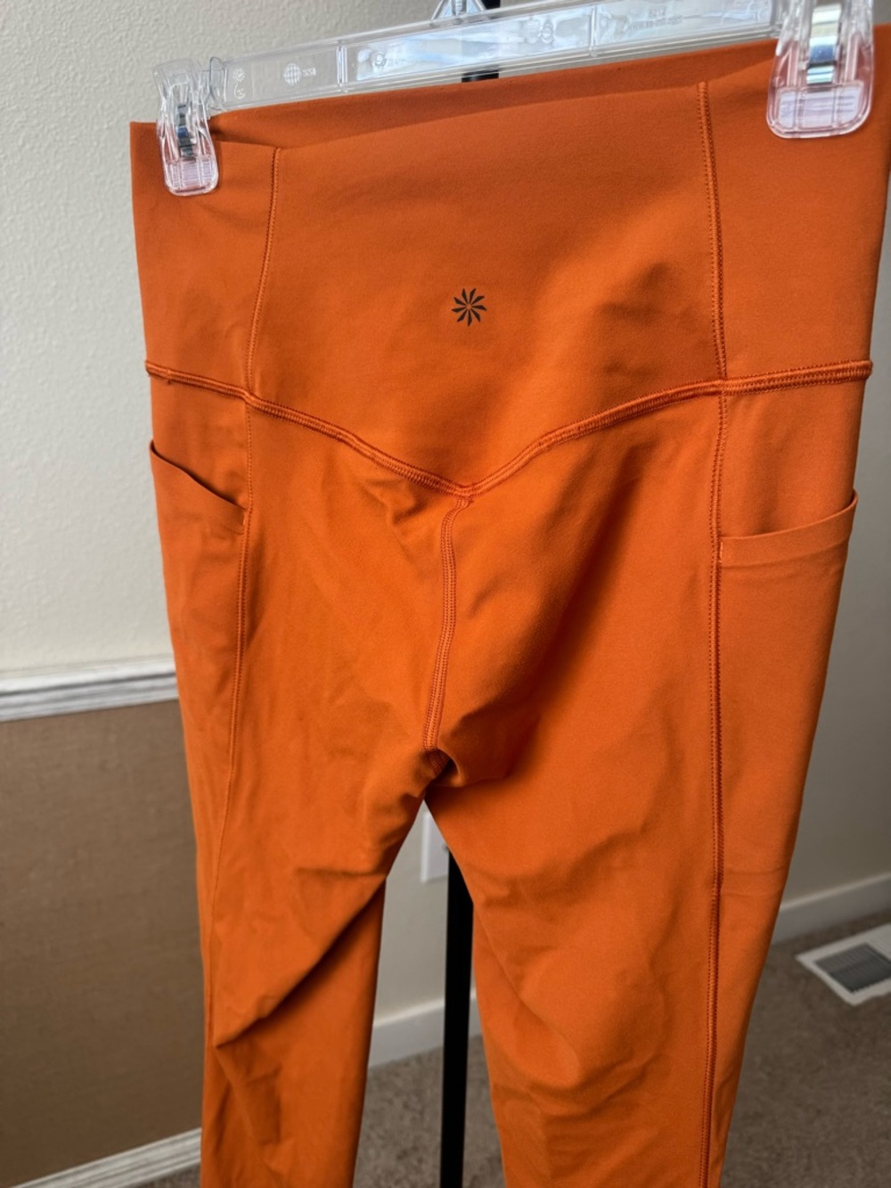 Athleta Burnt Orange Salutation Stash Tight Leggings